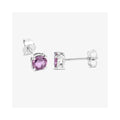 1.30 Ct Round Pink Sapphire Prong 10K Gold Stud Earrings by Fine Color Jewels