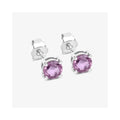 1.30 Ct Round Pink Sapphire Prong 10K Gold Stud Earrings by Fine Color Jewels