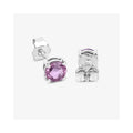 1.30 Ct Round Pink Sapphire Prong 10K Gold Stud Earrings by Fine Color Jewels