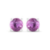 1.30 Ct Round Pink Sapphire Prong 10K Gold Stud Earrings