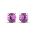 1.30 Ct Round Pink Sapphire Prong 10K Gold Stud Earrings by Fine Color Jewels
