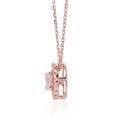 1.30 Ct Round White Topaz Prong Rose Gold Plated Silver Pendant Necklace by Fine Color Jewels