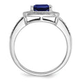 1.31 Ct Cushion Blue Lab Created Sapphire and Diamond Prong 14K White Gold Halo Ring by Fine Color Jewels