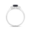 1.34 Ct Pear Blue Sapphire Diamond V-Prong 10k Gold Halo Statement Ring by Fine Color Jewels