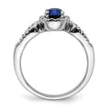 1.38 Ct Oval Blue Created Sapphire With Diamond Prong 14K Gold Engagement Halo Pave Ring by Fine Color Jewels