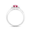 1.39 Ct Marquise Pink Ruby Diamond Prong 10K Gold Halo Ring by Fine Color Jewels