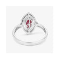 1.39 Ct Marquise Pink Ruby Diamond Prong 10K Gold Halo Ring by Fine Color Jewels