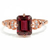 1.39 Ct Octagon Red Garnet Prong Silver Statement Ring