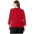 Anne Klein Womens Red Open Front Crepe Jacket, Plus Size 0X by Vanessa Jane