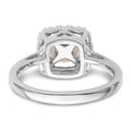 1/4 ct Lab Grown Diamond Freshwater Cultered Pearl Halo Ring 14k White Gold by Fine Color Jewels