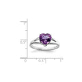 1.40 Ct Heart Purple Amethyst Prong Silver Solitaire Promise Ring by Fine Color Jewels