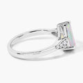 1.40 Ct Pear White Ethiopian Opal & Lab Diamond Prong Silver Cocktail Ring by Fine Color Jewels