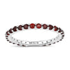 1.40 Ct Round Red Garnet Prong Silver Eternity Ring