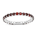 1.40 Ct Round Red Garnet Prong Silver Eternity Ring by Fine Color Jewels