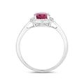 1.41 Ct Oval Pink Ruby Diamond Prong 10K Gold Halo Ring by Fine Color Jewels