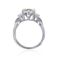 1.44 Ct Oval Green Amethyst Prong Silver Engagement Ring by Fine Color Jewels