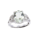 1.44 Ct Oval Green Amethyst Prong Silver Engagement Ring by Fine Color Jewels