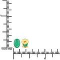 1.44 Ct Oval Green Zambian Emerald Prong 10K Gold Stud Earrings by Fine Color Jewels