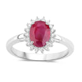 1.44 Ct Oval Pink Ruby Diamond Prong 10K Gold Halo Ring by Fine Color Jewels