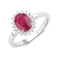1.44 Ct Oval Pink Ruby Diamond Prong 10K Gold Halo Ring by Fine Color Jewels