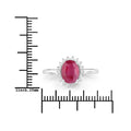 1.44 Ct Oval Pink Ruby Diamond Prong 10K Gold Halo Ring by Fine Color Jewels