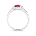 1.44 Ct Oval Pink Ruby Diamond Prong 10K Gold Halo Ring by Fine Color Jewels