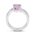1.46 Ct Round Purple Amethyst Prong Silver Bypass Engagement Ring by Fine Color Jewels
