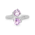 1.46 Ct Round Purple Amethyst Prong Silver Bypass Engagement Ring by Fine Color Jewels