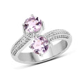 1.46 Ct Round Purple Amethyst Prong Silver Bypass Engagement Ring by Fine Color Jewels