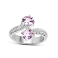 1.46 Ct Round Purple Amethyst Prong Silver Bypass Engagement Ring by Fine Color Jewels