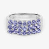 1.47 Ct Round Violet Tanzanite Prong Sterling Silver Cluster Ring