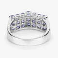 1.47 Ct Round Violet Tanzanite Prong Sterling Silver Cluster Ring by Fine Color Jewels