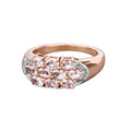 1.50 ct Oval Pink Morganite Prong 18K Rose Gold Plated Silver Cluster Ring by Fine Color Jewels
