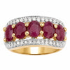 1.50 Ct Oval Pink Ruby & Diamond Prong Silver Five Stone Halo Ring