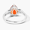 1.50 Ct Pear Yellow Madeira Citrine and Lab Diamond Prong Silver Cocktail Ring by Fine Color Jewels
