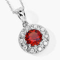 1.50 Ct round orange Madeira Citrine and Lab Diamond prong Silver Halo pendant Necklace by Fine Color Jewels