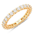 1.50ct Round Lab Grown Diamond Prong 14K Yellow Gold Eternity Band Ring by Fine Color Jewels
