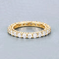 1.50ct Round Lab Grown Diamond Prong 14K Yellow Gold Eternity Band Ring by Fine Color Jewels