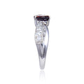1.58 Ct Heart Dark Red Garnet and White Topaz Prong Silver Dual Heart Promise Ring by Fine Color Jewels
