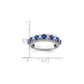 1.58 Ct Round Blue Sapphire & Diamond Prong 14K White Gold Statement Band Ring by Fine Color Jewels