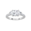 1.5Cttw Marquise Shaped Lab Grown Diamond (F/VS) East West Accented Engagement Ring in 14K Gold