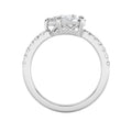 1.5Cttw Pear Shaped Lab Grown Diamond (F/VS) East West Accented Engagement Pave Ring 14K Gold by Fine Color Jewels