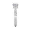 1.5Cttw Pear Shaped Lab Grown Diamond (F/VS) East West Accented Engagement Pave Ring 14K Gold by Fine Color Jewels