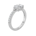1.5Cttw Pear Shaped Lab Grown Diamond (F/VS) East West Accented Engagement Pave Ring 14K Gold by Fine Color Jewels