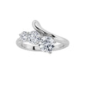 1.5Cttw Round Shaped Lab Grown Diamond (F/VS) Three Stone Engagement Ring 14K Gold by Fine Color Jewels