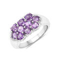 1.60 Ct Oval Purple Amethyst Prong Silver Cluster Ring by Fine Color Jewels