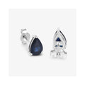 1.60 Ct Pear Blue Sapphire 10k Gold Teardrop Studs Earrings by Fine Color Jewels