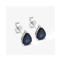 1.60 Ct Pear Blue Sapphire 10k Gold Teardrop Studs Earrings by Fine Color Jewels