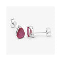 1.60 Ct Pear Pink Ruby Prong 10K gold Teardrop Stud Earrings by Fine Color Jewels