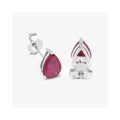 1.60 Ct Pear Pink Ruby Prong 10K gold Teardrop Stud Earrings by Fine Color Jewels